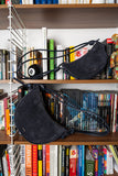 ANN KURZ Large half moon shoulder bag suede mix dark blue women