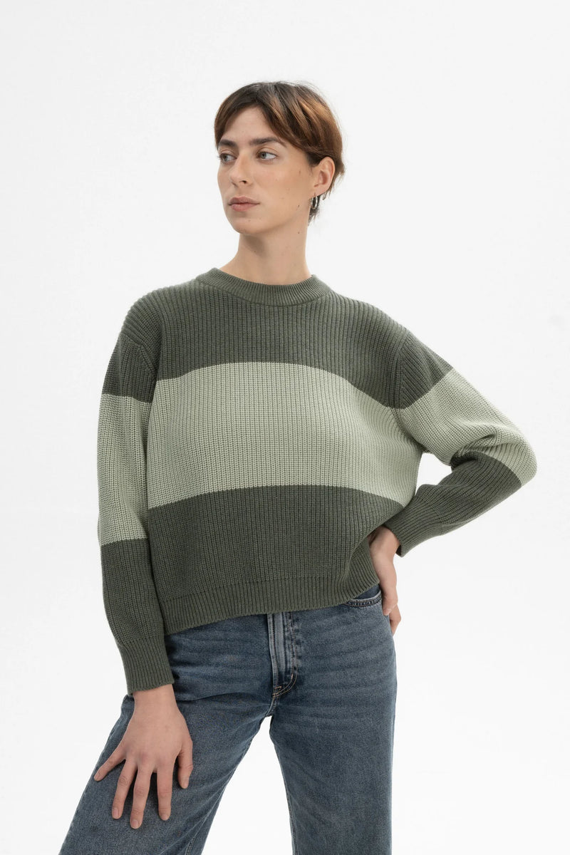 MELAWEAR Adah stripes jumper green blend green clay stripes women
