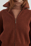BASIC APPAREL Cady zip cardigan tortoise shell women