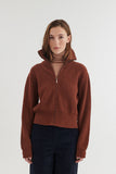 BASIC APPAREL Cady zip cardigan tortoise shell women