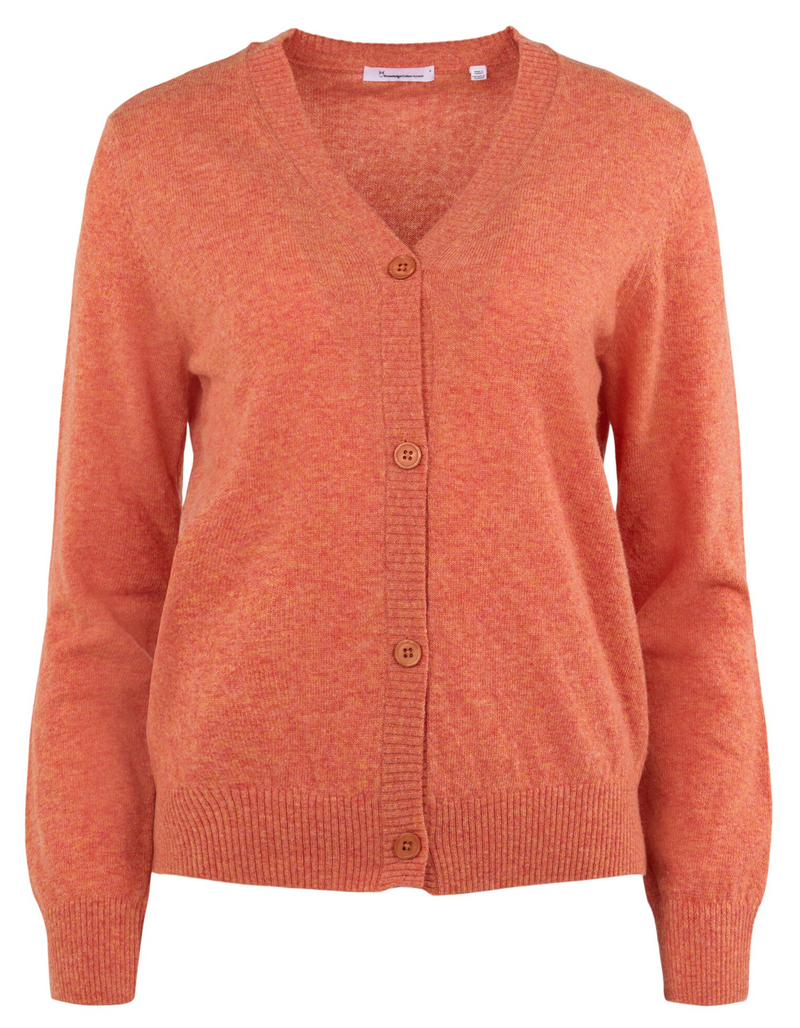 KCA 800009 Lambswool v-neck cardigan 1367 autumn leaf women