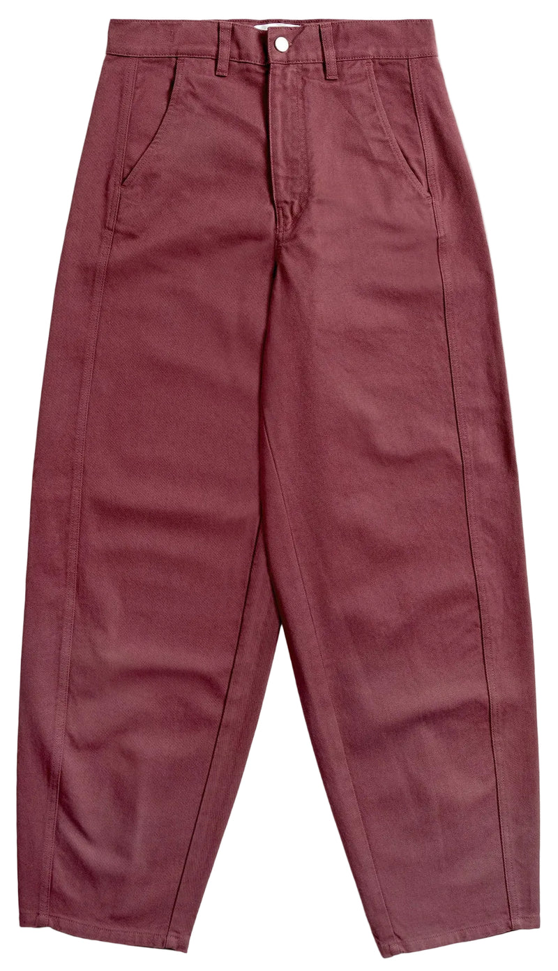 ROTHOLZ Barrel-leg pants washed burgundy women