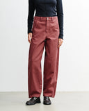 ROTHOLZ Barrel-leg pants washed burgundy women