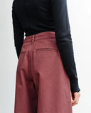 ROTHOLZ Barrel-leg pants washed burgundy women