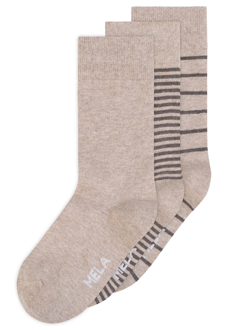 MELAWEAR 3-pack basic socks striped bear blend unisex