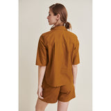 BASIC APPAREL Silje shortsleeved shirt 416-21 tapenade women