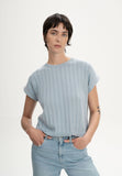 MELAWEAR Bhari stuctured knit t-shirt cloudy blue women