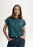 MELAWEAR Bhari stuctured knit t-shirt deep sea women