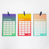 Papieren verjaardagskalender van Redopapers, ontworpen en gedrukt op gerecycleerde papier.