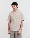 ROTHOLZ Bowling shirt beige striped men