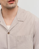 ROTHOLZ Bowling shirt beige striped men