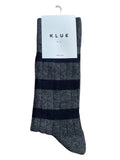 KLUE Merino wool socks striped grey men