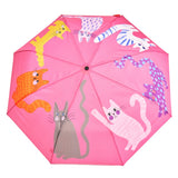 ORIGINAL DUCKHEAD Compact duck umbrella arty cats fuchsia