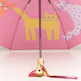ORIGINAL DUCKHEAD Compact duck umbrella arty cats fuchsia