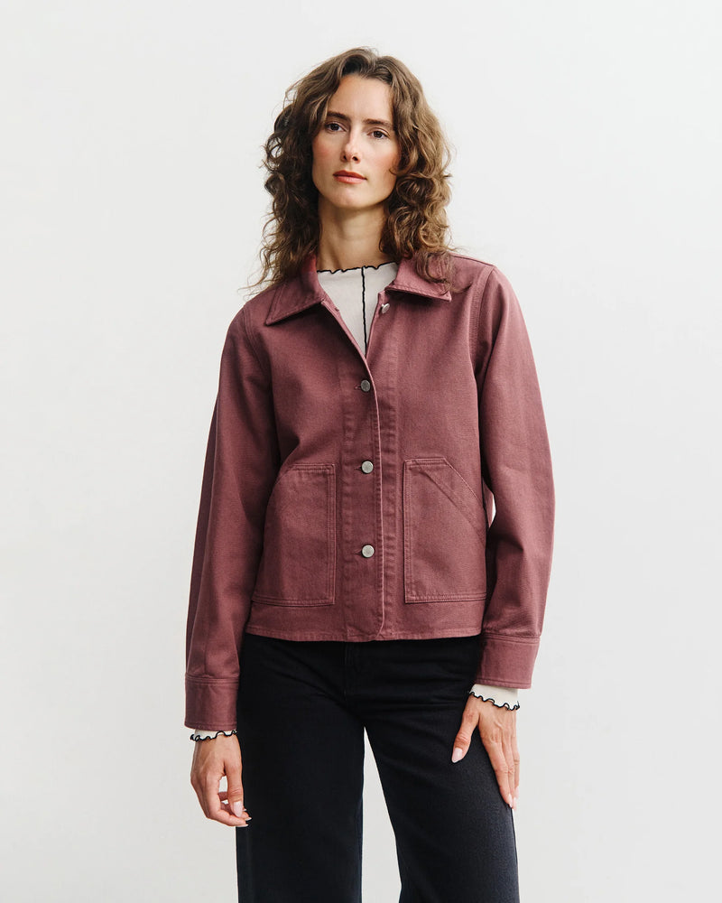 ROTHOLZ Cropped jacket washed burgundy women