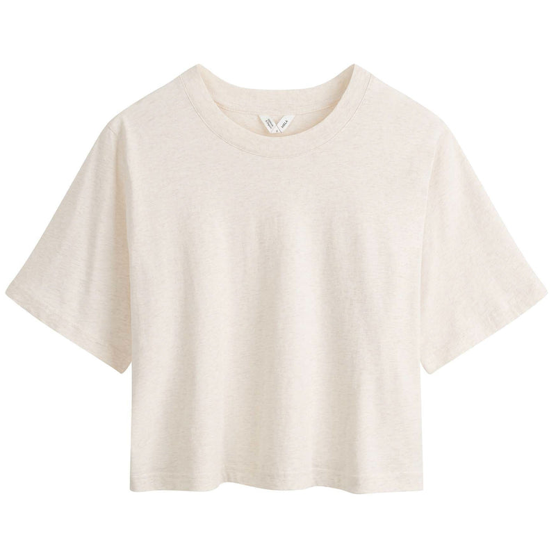 MELAWEAR Desna cropped t-shirt cream blend women