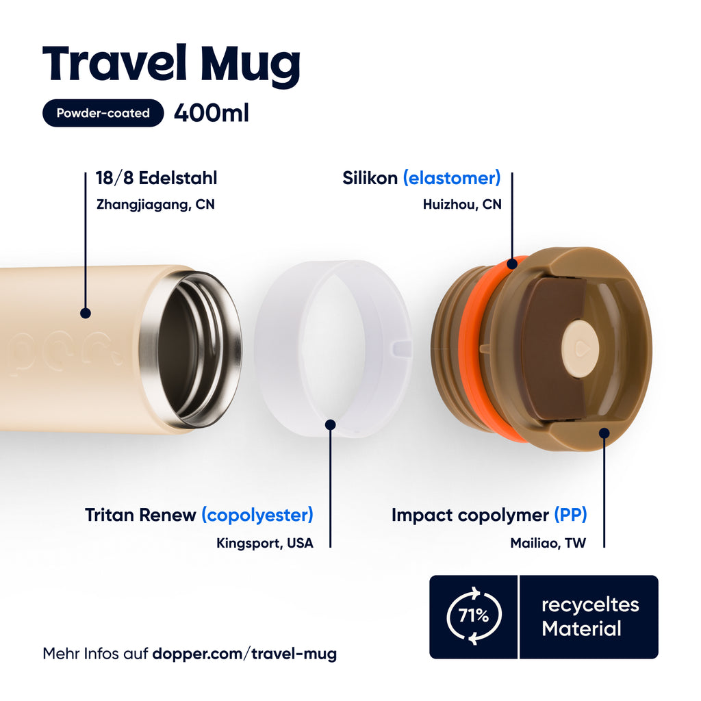 DOPPER Travel mug Earthy brown 400 ml