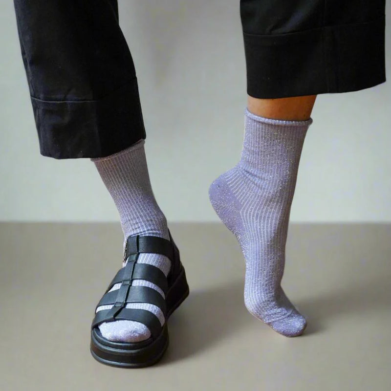 KLUE Glitter lurex socks lilac women