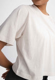 MELAWEAR Desna cropped T-shirt cream melange women