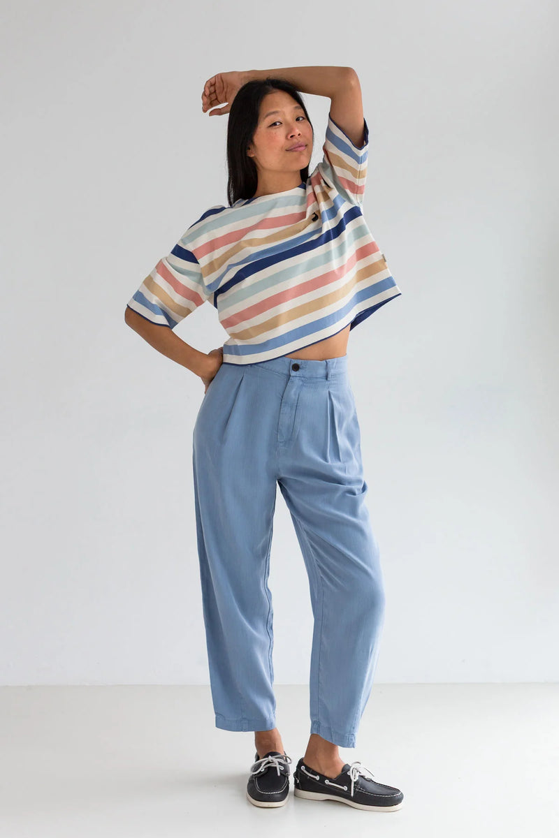 TWOTHIRDS Fingal cropped t-shirt multicolor stripes women