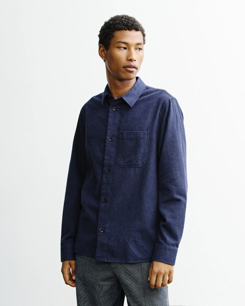 ROTHOLZ Casual flannel shirt dark blue men
