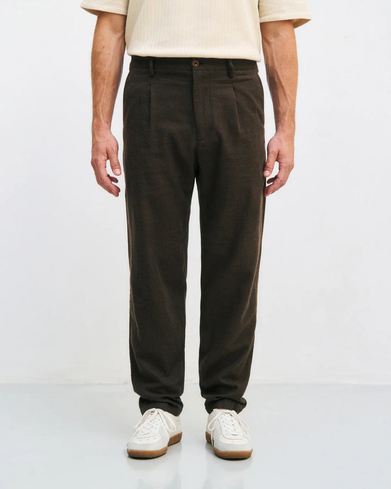 ROTHOLZ Flannel everyday trousers twill brown men