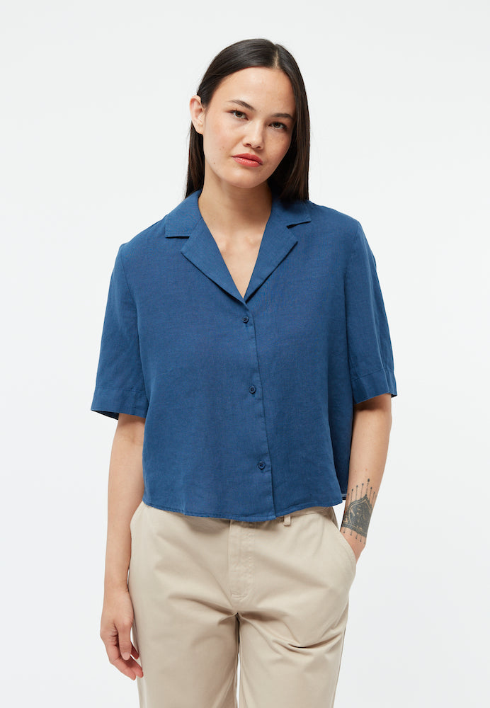 GIVN BERLIN Carol linen blouse blazing blue women