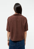 GIVN BERLIN Carol linen blouse chocolate brown women