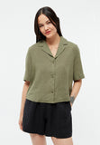 GIVN BERLIN Carol linen blouse faded olive women