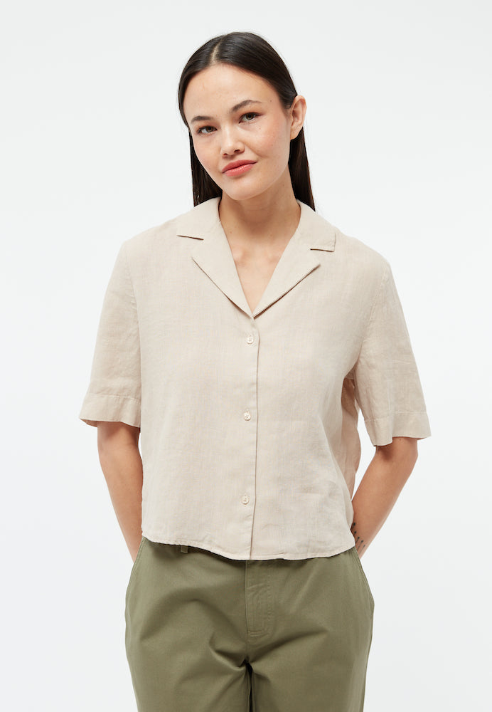GIVN BERLIN Carol linen blouse oat beige women