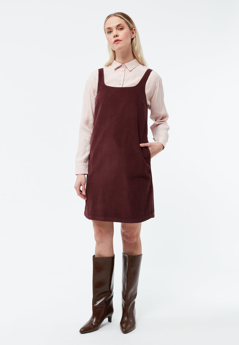 GIVN BERLIN Wendy corduroy dress wine red women