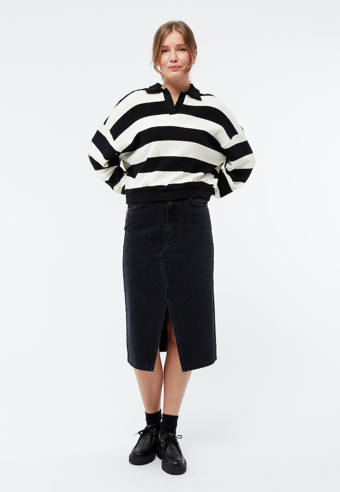 GIVN BERLIN Resa striped jumper off white black women