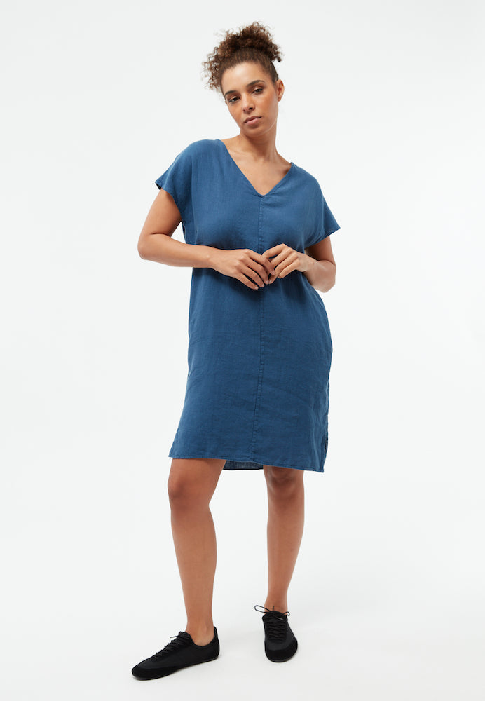 GIVN BERLIN Mabel linen dress blazing blue women