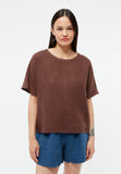 GIVN BERLIN Pina linen top chocolate brown women