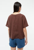 GIVN BERLIN Pina linen top chocolate brown women