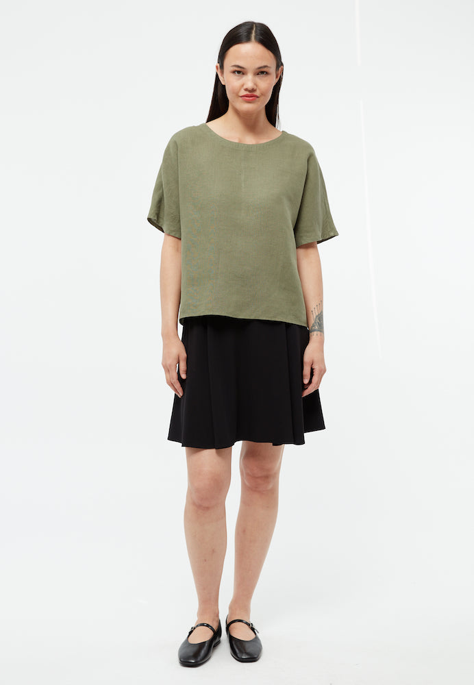 GIVN BERLIN Pina linen top faded olive women