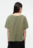 GIVN BERLIN Pina linen top faded olive women