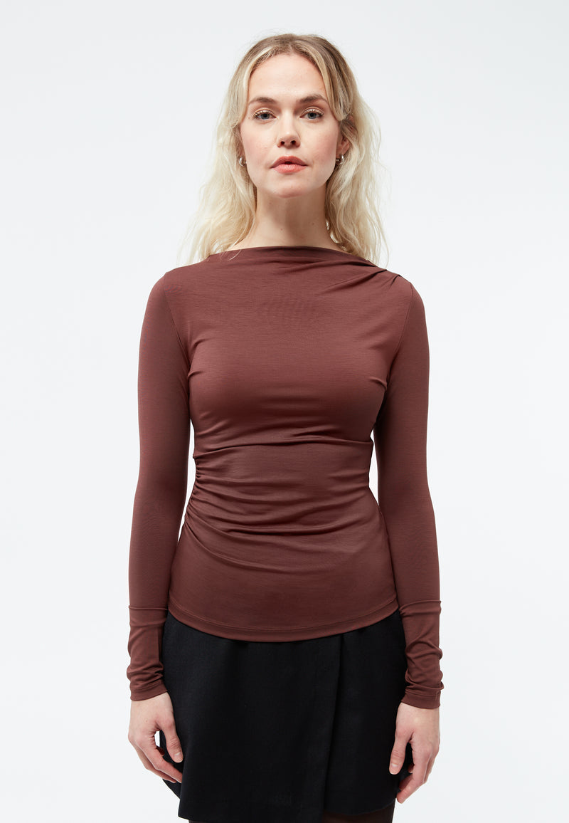 GIVN BERLIN Ronja long sleeve top burned brown women