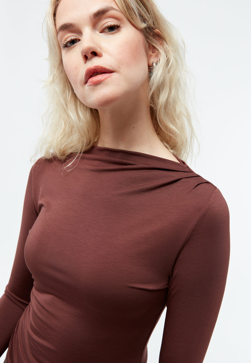 GIVN BERLIN Ronja long sleeve top burned brown women