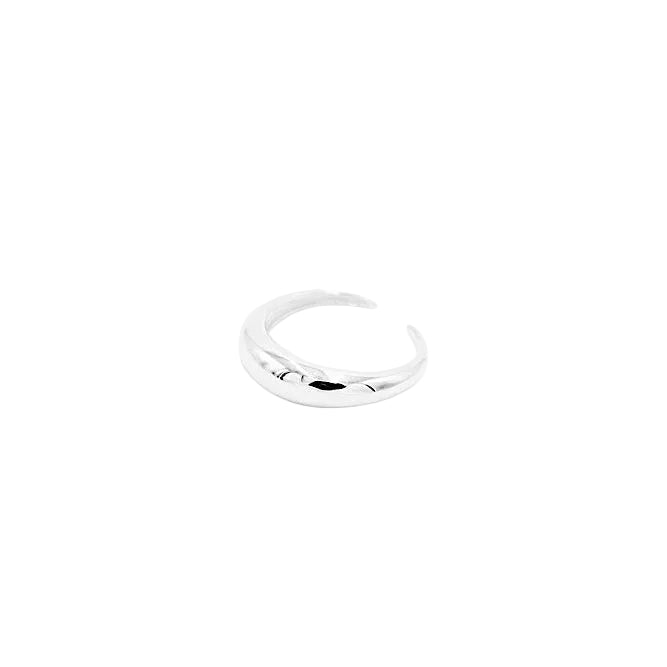 Silver ring on a white background