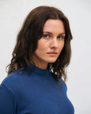 ROTHOLZ Heavy ribbed longsleeve top royal blue women