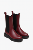 JUTELAUNE Chelsea high boots burgundy women