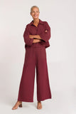 KINGS OF INDIGO Hazel linen pants ruby wine women