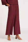 KINGS OF INDIGO Hazel linen pants ruby wine women