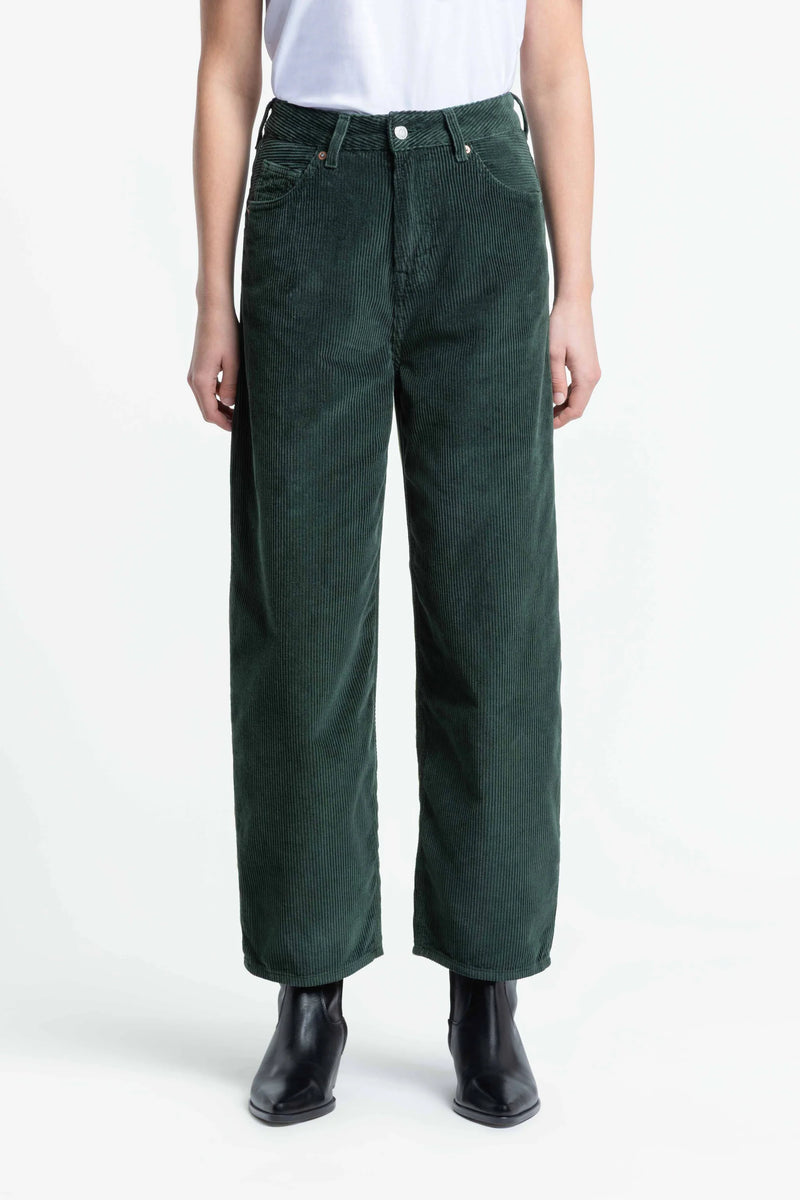KINGS OF INDIGO Leila corduroy trousers dark green women