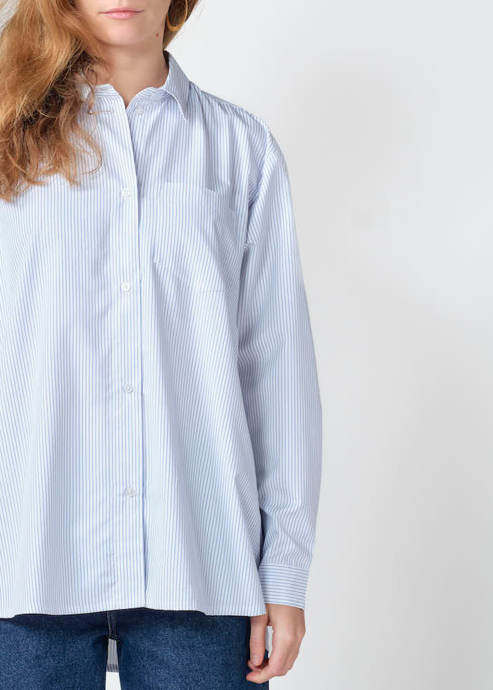KLITMØLLER Irene shirt white surf blue women