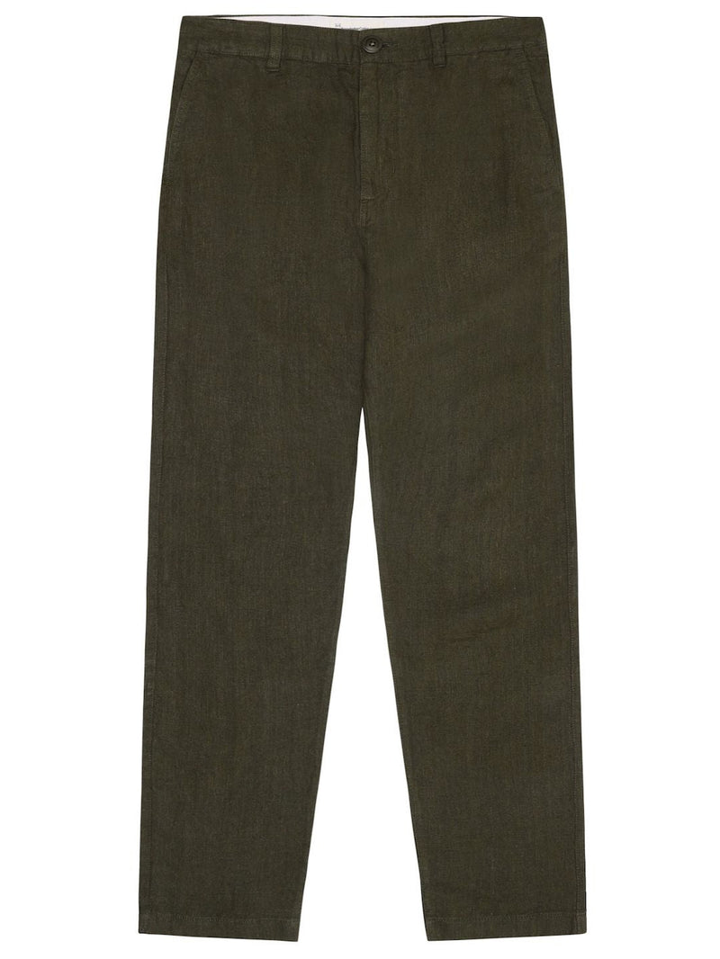 KCA 1070060 Chuck regular linen pants 1068 burned olive men