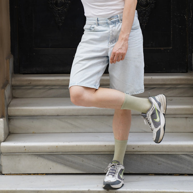 KLUE Organic cotton tennis socks khaki unisex