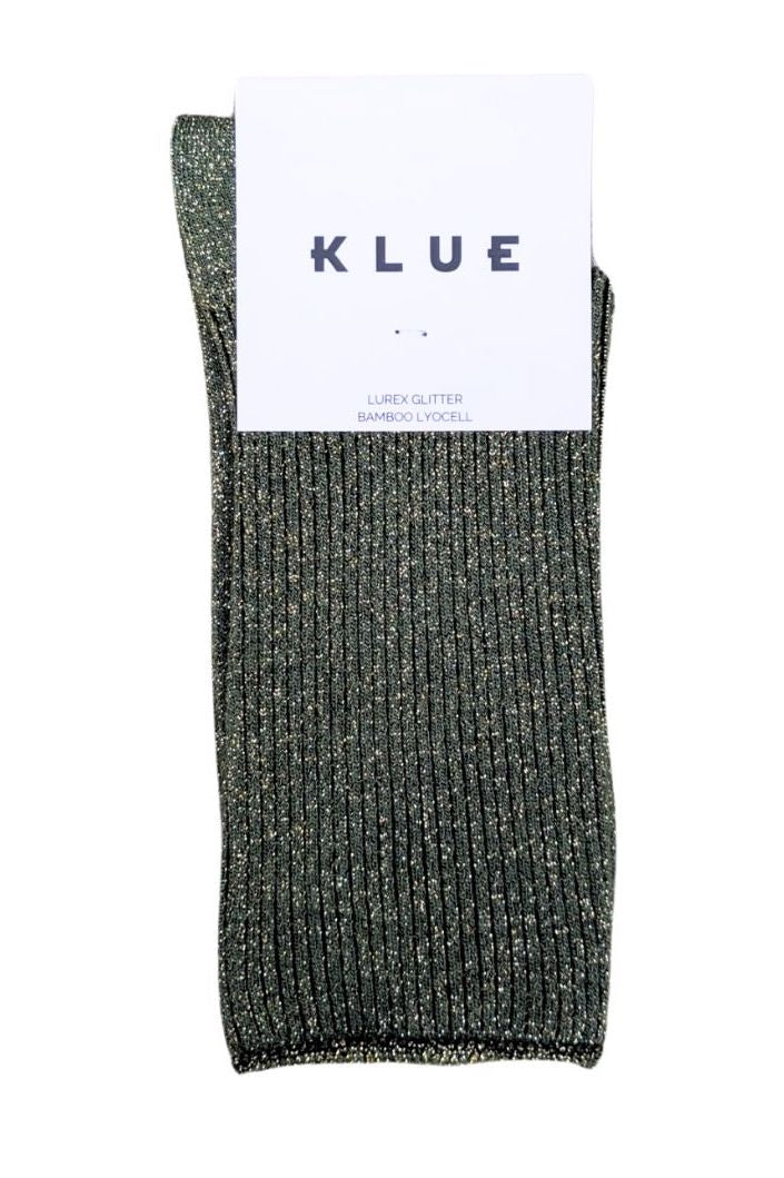 KLUE Glitter lurex socks khaki women