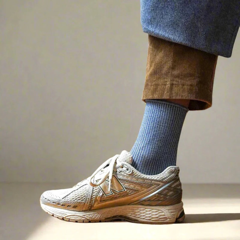 KLUE Glitter lurex socks mineral blue women